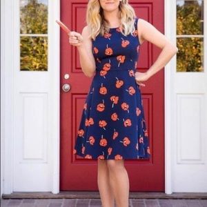 NWOT Poppy Love Circle Dress Navy & Red Sleeveless A-Line Dress